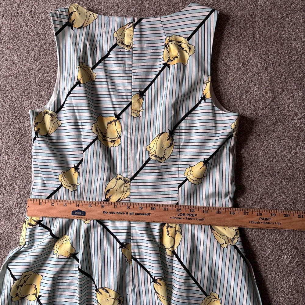 Talbot's Spring Tulip Blue/White Stripe Fit & Flare Cocktail Dress Size 10 - Picture 9 of 12
